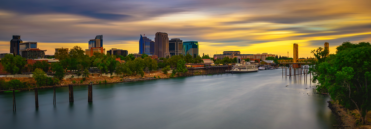 Sacramento River looking toward downtown Sacramento.